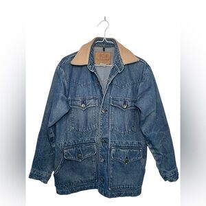 Vintage Schaefer Outfitter Chore Jacket XXS Western Saddle Leather Denim